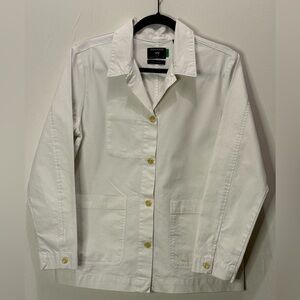 Classic Fit White Hemp Blend Button-Down Shirt